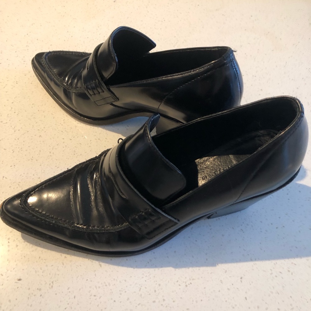 All Saints Leather low heel pointed toe loafers